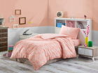 Lenjerie de pat pentru o persoana, Pure - Powder, EnLora Home, 65% bumbac/35% poliester
