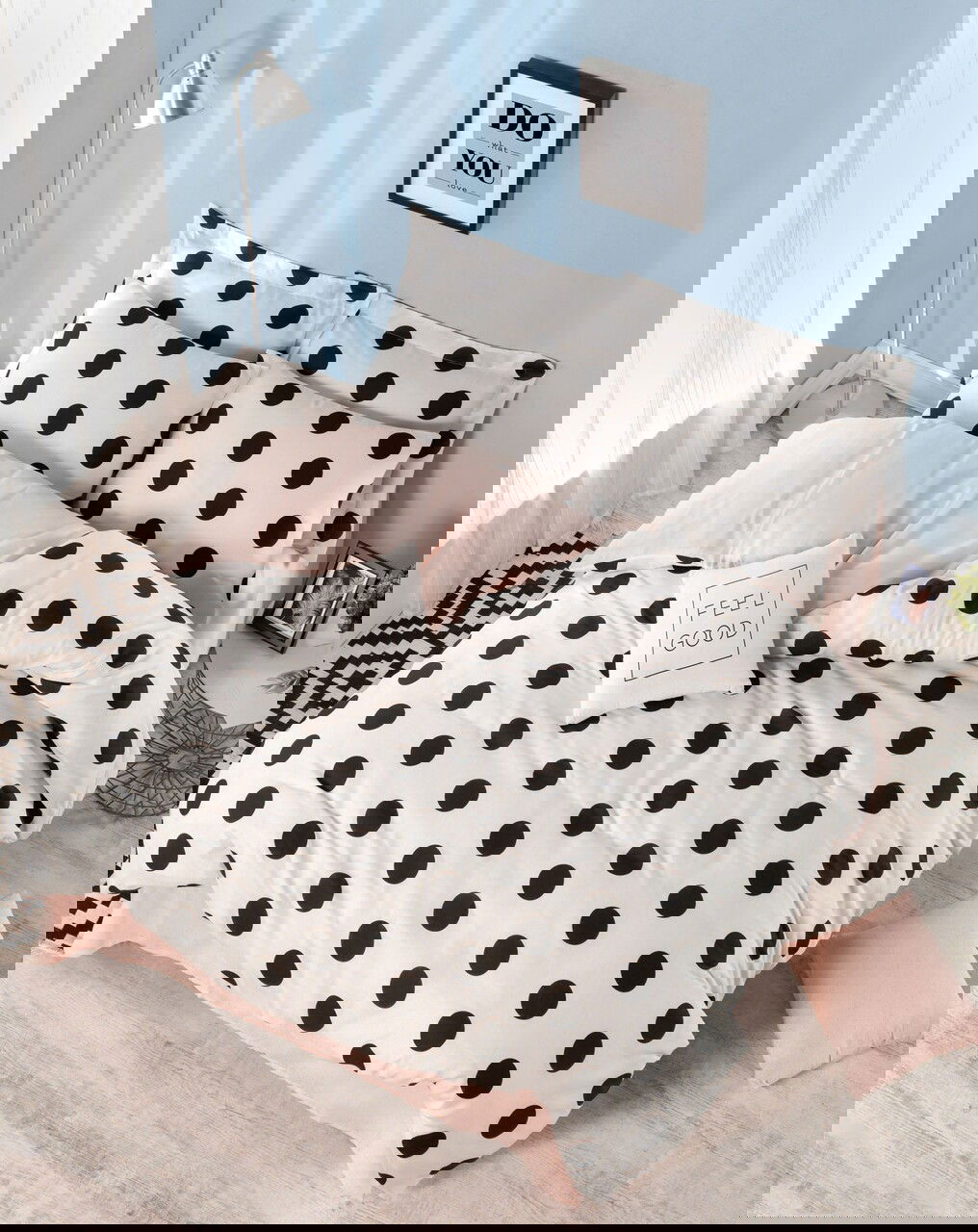 Lenjerie de pat pentru o persoana, Mixpuan - White, Salmon, Eponj Home, 65% bumbac/35% poliester