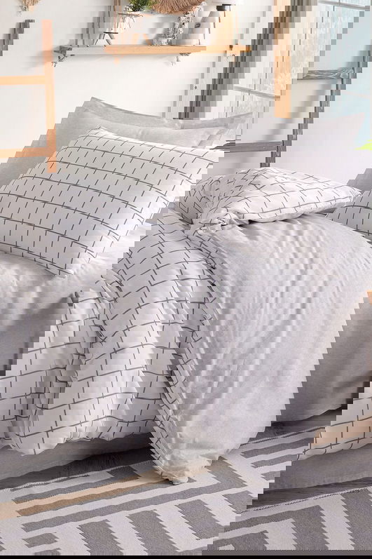 Lenjerie de pat pentru o persoana, Artus - Grey, Eponj Home, 65% bumbac/35% poliester