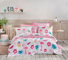 Set cuvertura pique dubla, Kokteyl - White, EnLora Home, Bumbac