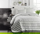 Set cuvertura de pat dubla 3 piese, Hook - Grey, EnLora Home, 65% bumbac/35% poliester