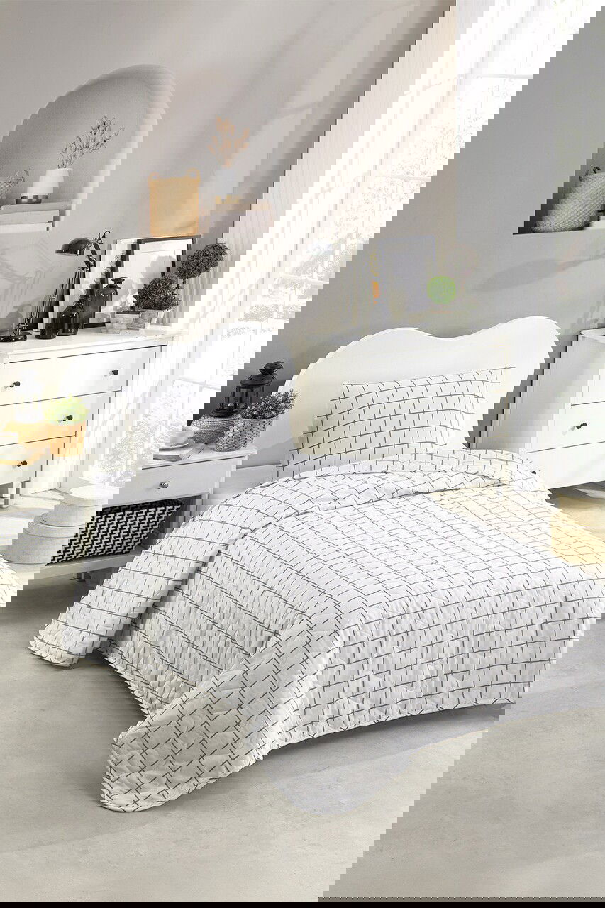 Set cuvertura Single 160x220 cm, 2 piese, Artus - Grey, Eponj Home, 65% bumbac/35% poliester