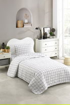 Set cuvertura Single 160x220 cm, 2 piese, Artus - Grey, Eponj Home, 65% bumbac/35% poliester