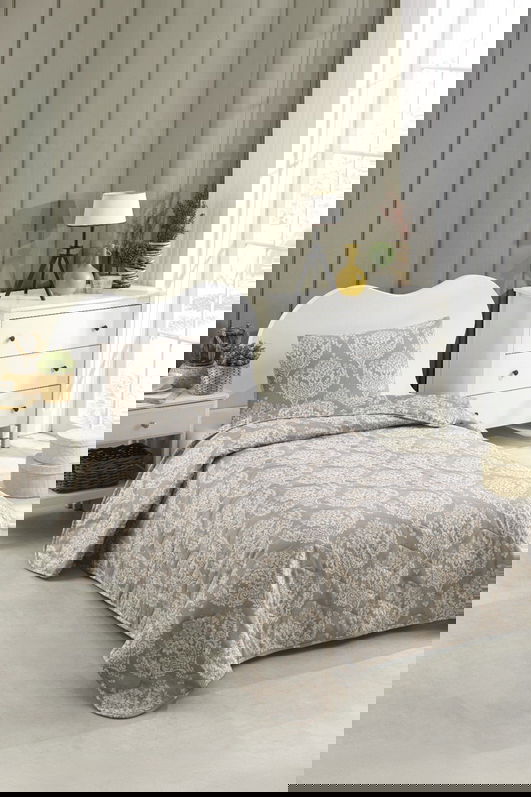 Set cuvertura Single 160x220 cm, 2 piese, Post - Brown, Eponj Home, 65% bumbac/35% poliester