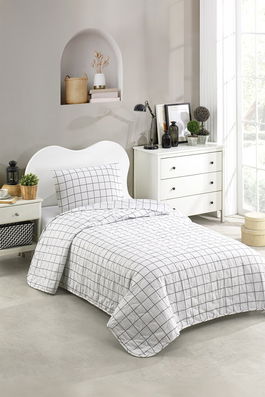 Cuvertura Single 155x200 cm, Artus - Grey, Eponj Home, 65% bumbac/35% poliester