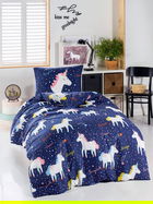 Lenjerie de pat pentru o persoana 2 piese, Magic Unicorn, Eponj Home, 65% bumbac/35% poliester
