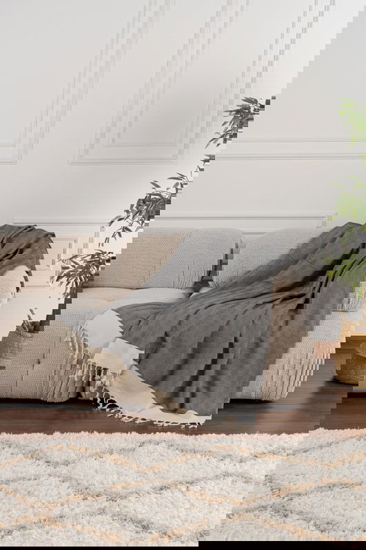 Cuvertura de pat, Baliksirti - Anthracite, PestemalLand, 90% bumbac / 10% poliester