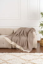 Cuvertura de pat, Baliksirti - Light Brown, PestemalLand, 90% bumbac / 10% poliester