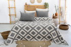 Set cuvertura pique dubla, Sonia - Anthracite, Şaheser, 70% bumbac/30% poliester