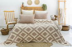 Set cuvertura pique dubla, Sonia - Beige, Şaheser, 70% bumbac/30% poliester