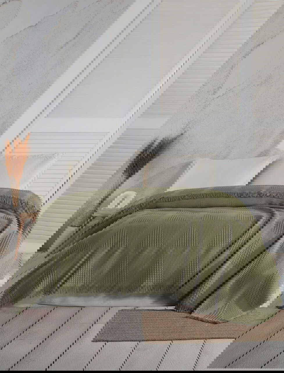 Cuvertura matlasata dubla, Sirius - Khaki, Şaheser, Bumbac