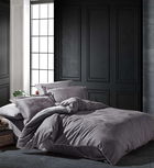 Lenjerie de pat dubla, Talia - Dark Grey, Şaheser, Bumbac Satinat