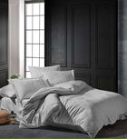 Lenjerie de pat dubla, Talia - Light Grey, Şaheser, Bumbac Satinat