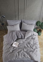 Lenjerie de pat dubla, Road Potlu - Black, EnLora Home, 70% bumbac/30% poliester