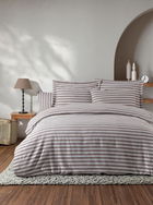 Lenjerie de pat dubla, Water Yollu Saten - Brown, EnLora Home, 70% bumbac/30% poliester