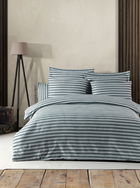 Lenjerie de pat dubla, Water Yollu Saten - Green, EnLora Home, 70% bumbac/30% poliester