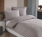 Lenjerie de pat pentru o persoana 2 piese, Road Potlu - Brown, EnLora Home, 70% bumbac/30% poliester