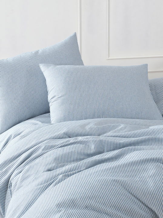 Lenjerie de pat dubla, Lizbon - Blue, EnLora Home, 70% bumbac/30% poliester