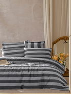 Lenjerie de pat dubla, Max Yollu Saten - Black, EnLora Home, 70% bumbac/30% poliester