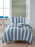 Lenjerie de pat pentru o persoana, Helsinki - Petrol, EnLora Home, 70% bumbac/30% poliester