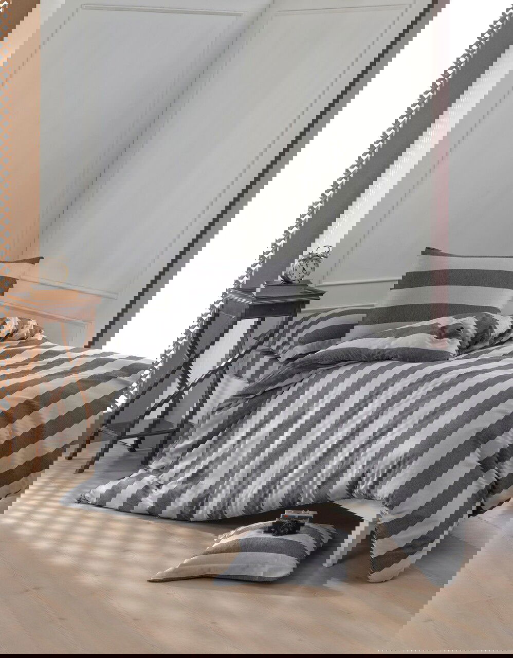 Lenjerie de pat pentru o persoana, Max Yollu Saten - Black, EnLora Home, 70% bumbac/30% poliester