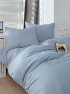 Lenjerie de pat pentru o persoana 2 piese, Lizbon - Blue, EnLora Home, 70% bumbac/30% poliester