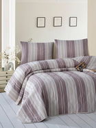 Cuvertura matlasata dubla, Lima - Brown, EnLora Home, 70% bumbac / 30% poliester
