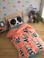 Lenjerie de pat pentru o persoana, Panida - Pink, EnLora Home, 80% bumbac / 20% poliester
