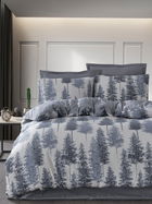 Lenjerie de pat pentru o persoana, Forrest - Blue, EnLora Home, 65% bumbac/35% poliester
