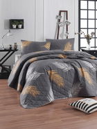 Set cuvertura Single 2 piese, Olivia - Gold, Grey, Eponj Home, Bumbac Ranforce
