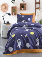 Cuvertura pique Single, Astron - Dark Blue, EnLora Home, Bumbac