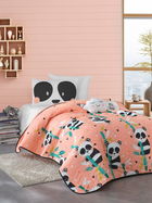 Set cuvertura Single 160x220 cm, 2 piese, Panida - Pink, EnLora Home, 65% bumbac/35% poliester