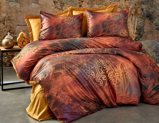 Lenjerie de pat dubla, Rue, Pearl Home, Poliester Satinat