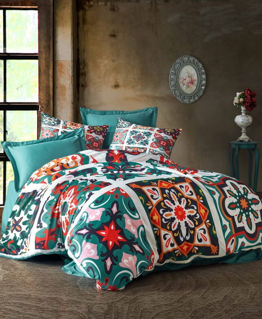 Lenjerie de pat dubla 3 piese, 477, Pearl Home, Poliester Satinat