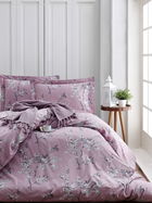 Lenjerie de pat dubla, Chicory - Pink, Türkiz, Bumbac Ranforce
