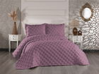 Set cuvertura de pat dubla 3 piese, Hayal - Dusty Rose, Whitney, Tesatura Chenille
