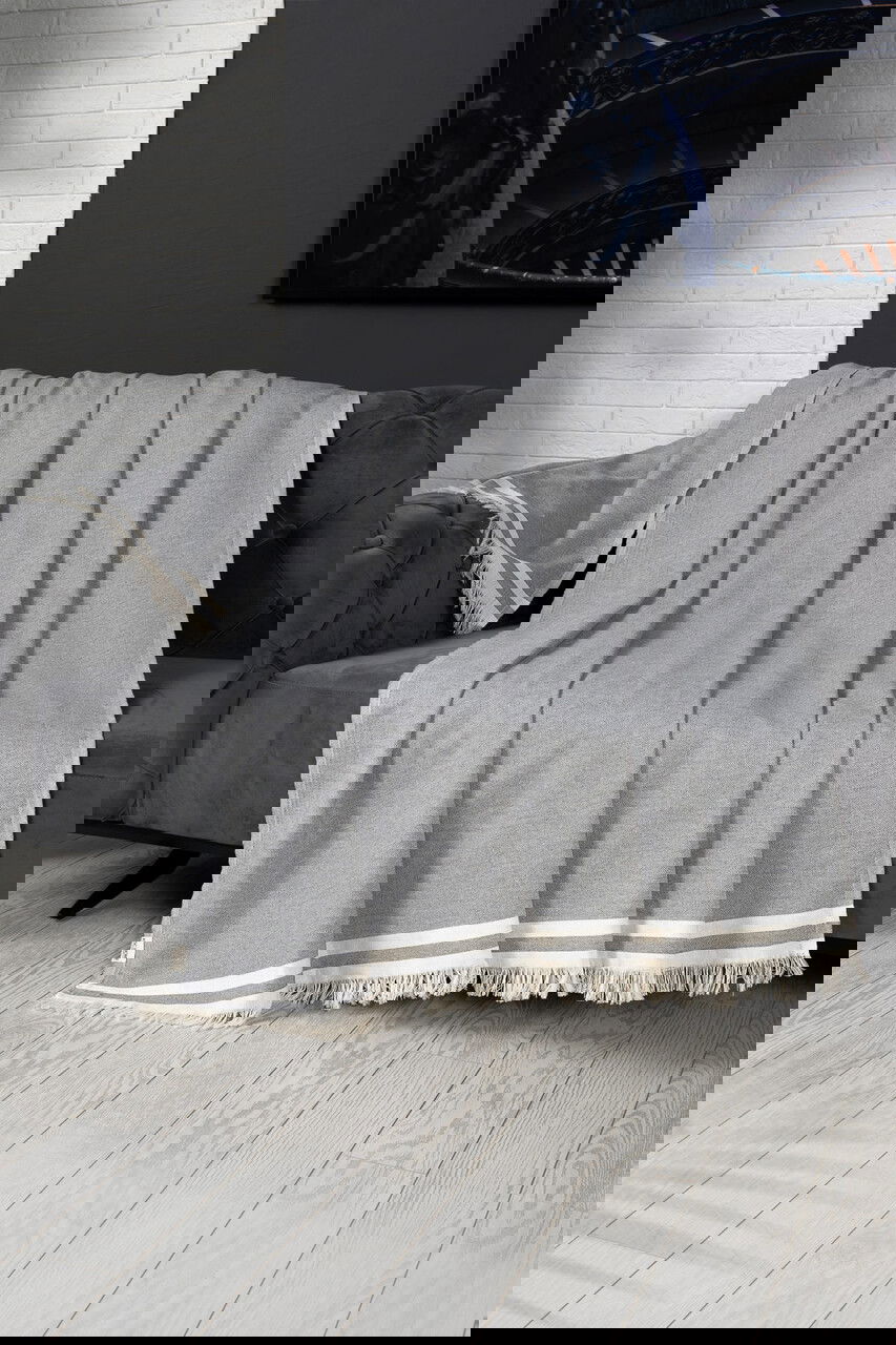 Cuvertura de pat, Alinda - Grey (170 x 300), DC Home, Bumbac