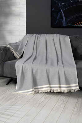 Cuvertura de pat, Alinda - Grey (170 x 300), DC Home, Bumbac