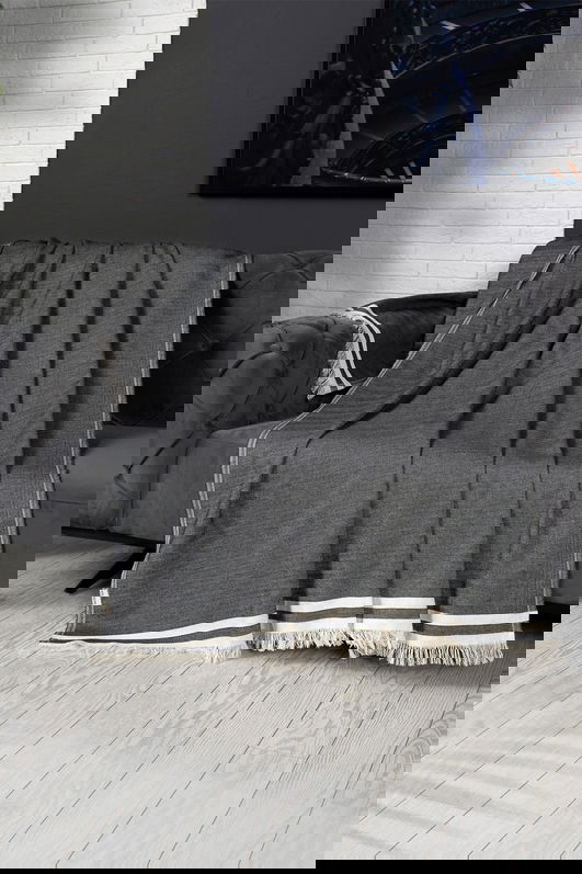 Cuvertura de pat, Alinda - Anthracite (170 x 230), DC Home, Bumbac