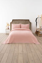 Cuvertura matlasata dubla, Waffle - Powder, DC Home, 70% bumbac/30% poliester