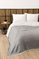 Cuvertura matlasata dubla, Muslin - Grey v2, DC Home, Bumbac