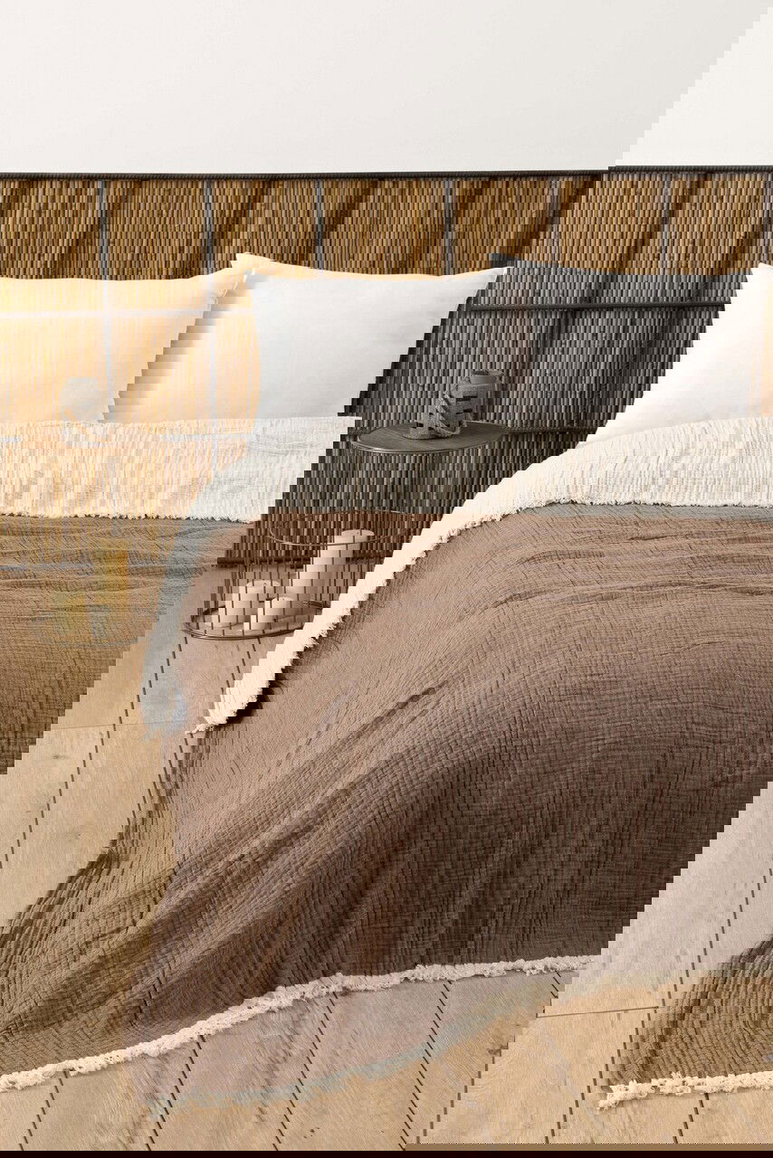 Cuvertura matlasata dubla, Muslin - Brown, DC Home, Bumbac