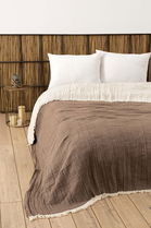 Cuvertura matlasata dubla, Muslin - Brown, DC Home, Bumbac