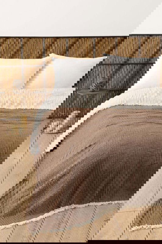 Cuvertura matlasata dubla, Muslin - Brown, DC Home, Bumbac