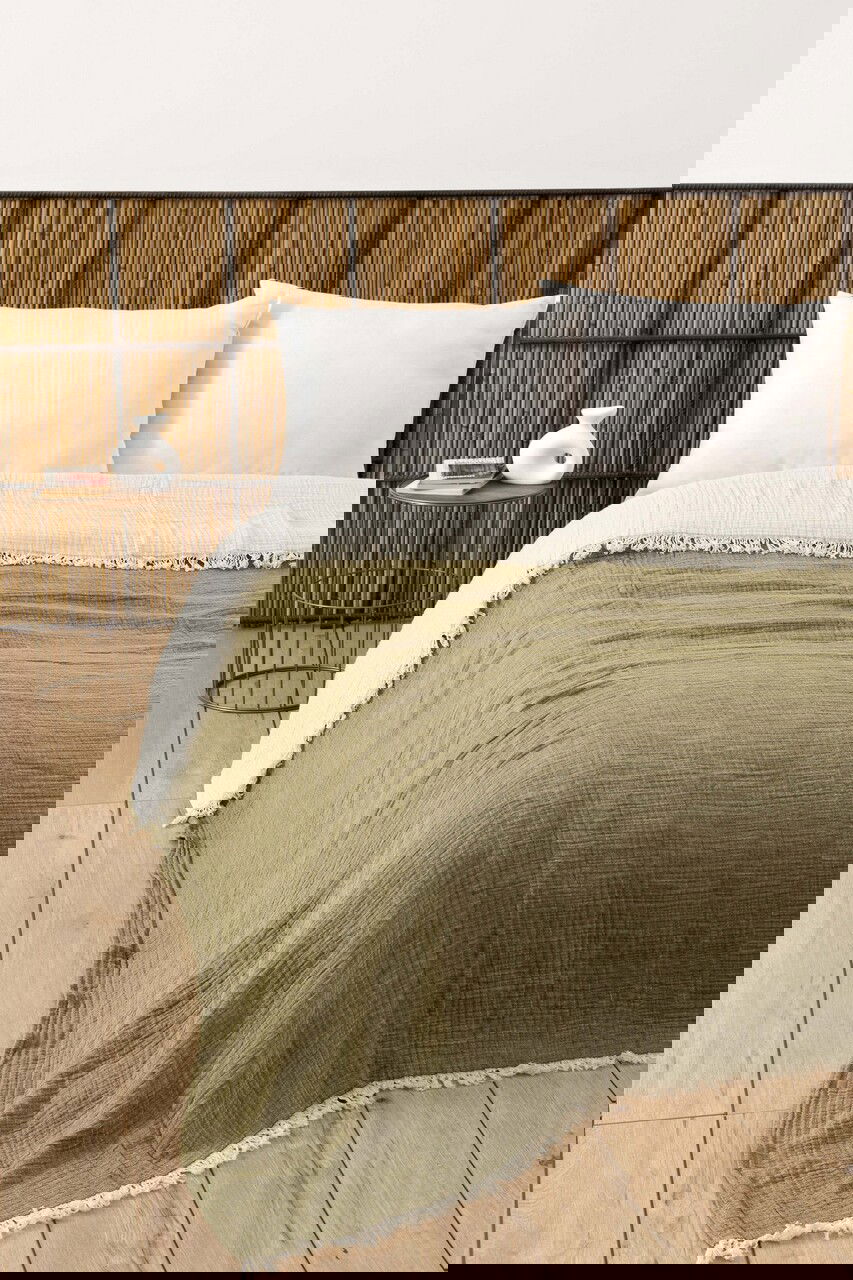 Cuvertura matlasata dubla, Muslin - Age Green, DC Home, Bumbac