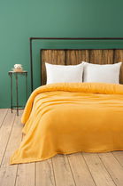 Cuvertura matlasata dubla, Muslin - Yellow (220 x 250), DC Home, Bumbac