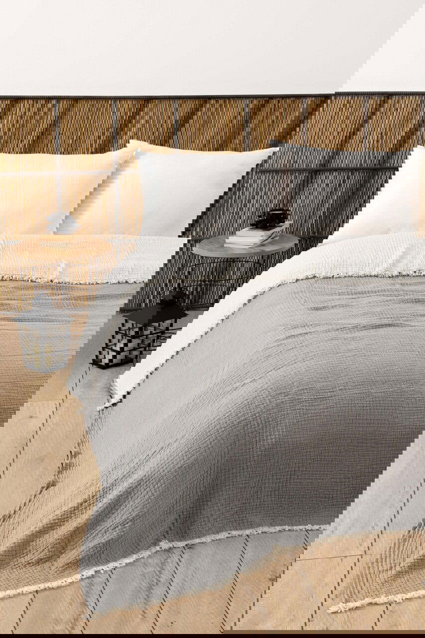 Cuvertura matlasata dubla, Muslin - Grey (170 x 250) v2, DC Home, Bumbac