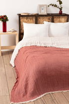 Cuvertura matlasata dubla, Muslin - Tile Red (170 x 250) v2, DC Home, Bumbac