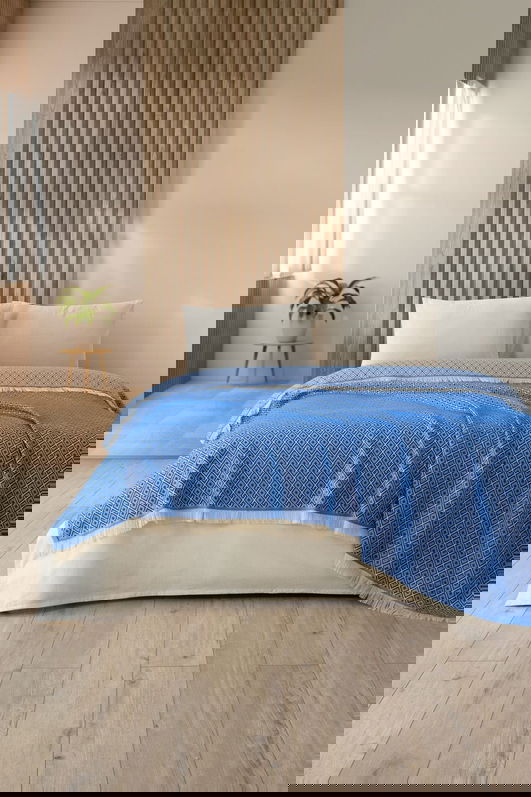 Cuvertura matlasata dubla, Diamonds - Blue, DC Home, Bumbac