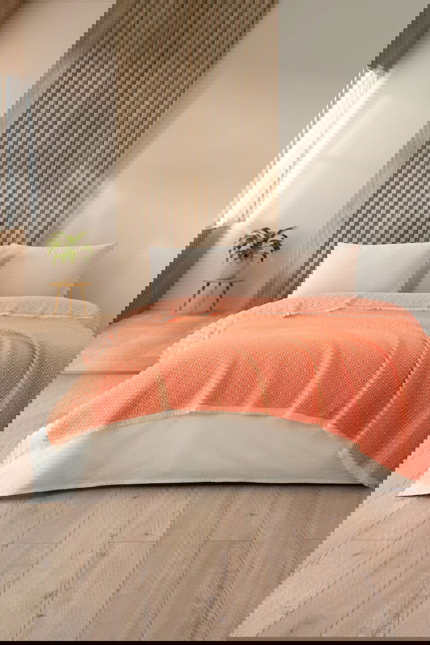 Cuvertura matlasata dubla, Diamonds - Orange, DC Home, Bumbac